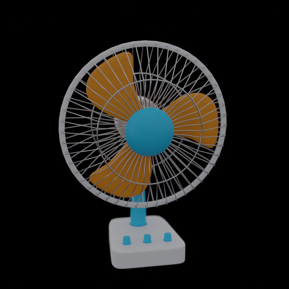 Table Fan 3D Model .c4d .max .obj .3ds .fbx .stl .blend