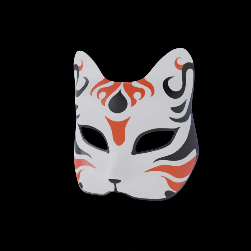 Hand Painted Cat Mask 3D Model .c4d .max .obj .3ds .fbx .stl .blend 