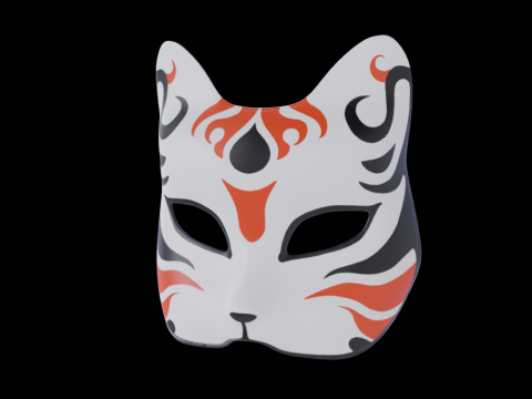 Hand Painted Cat Mask Modelo 3D