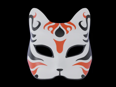 Hand Painted Cat Mask 3D Model