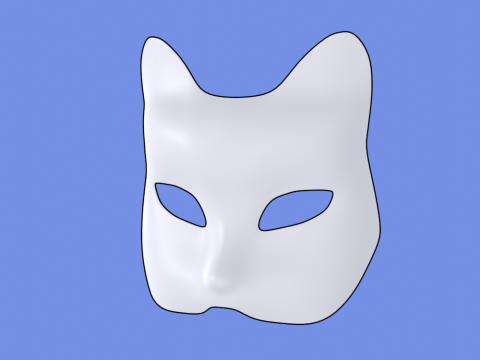 Hand Painted Cat Mask 3Dモデル