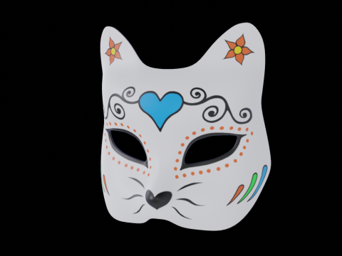 Hand Painted Cat Mask 3Dモデル