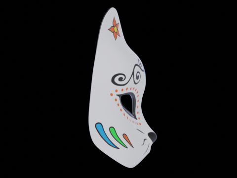 Hand Painted Cat Mask 3D Model