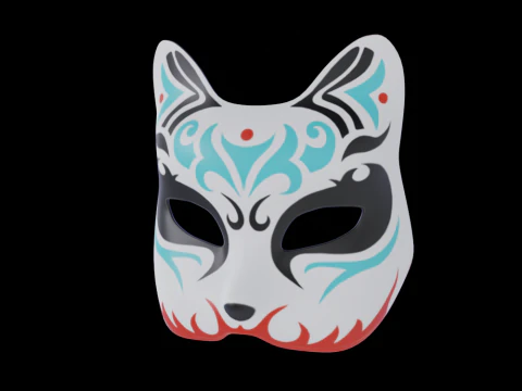 Handbemalte Katzenmaske 3D Modell