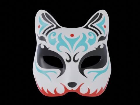 Hand Painted Cat Mask 3Dモデル