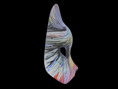 Hand Painted Cat Mask Model 3D