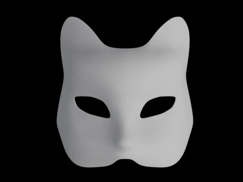 Cat Mask Mockup 3D Model