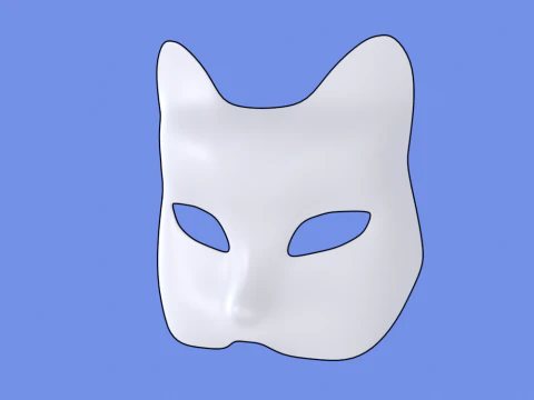 Cat Mask Mockup 3D Model