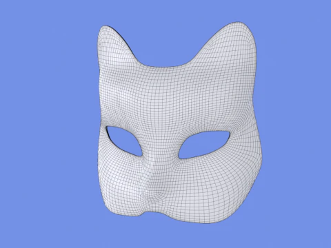 Cat Mask Mockup 3D Model