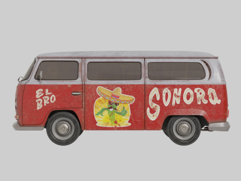 Retro Van 3D Model