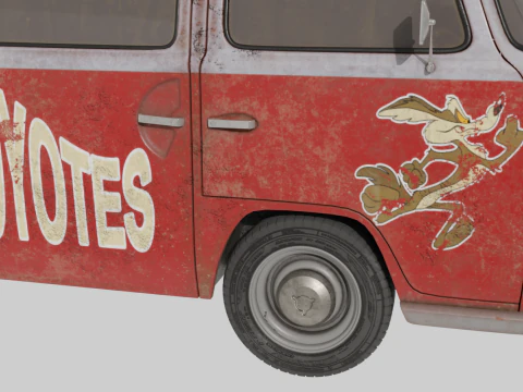 furgoneta retra Modelo 3D