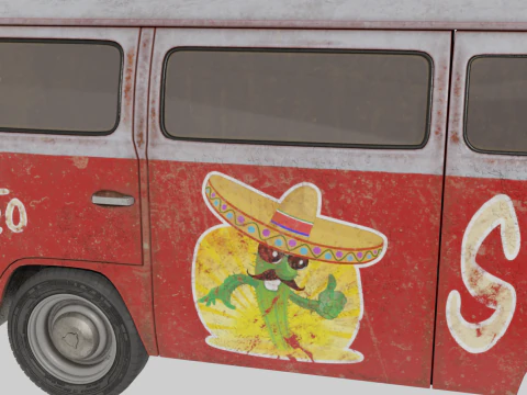 furgoneta retra Modelo 3D