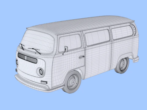 furgoneta retra Modelo 3D