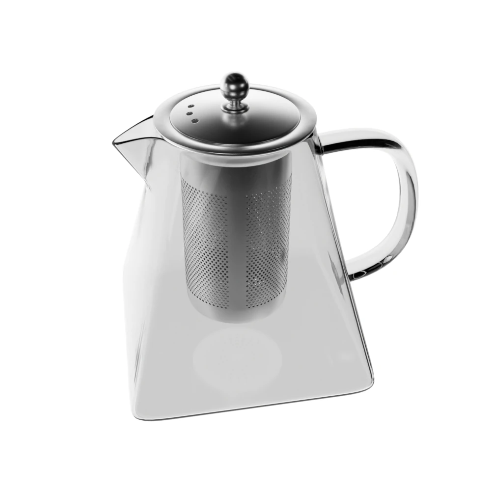 Glass Teapot 3D Model .c4d .max .obj .3ds .fbx .stl .blend 