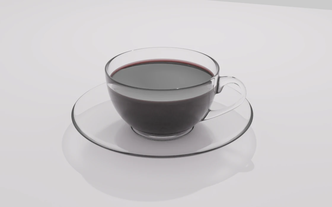 Glass Cup of Coffee 3D Model .c4d .max .obj .3ds .fbx .stl .blend 