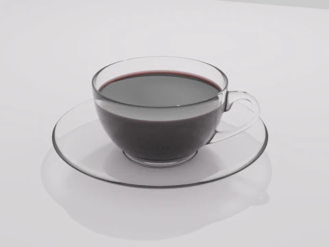 Tazza di caff&egrave; in vetro Modello 3D
