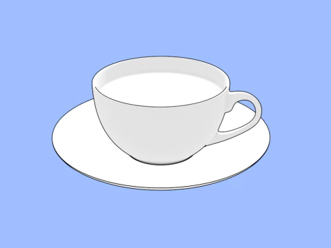 Glass Cup of Coffee 3D Model