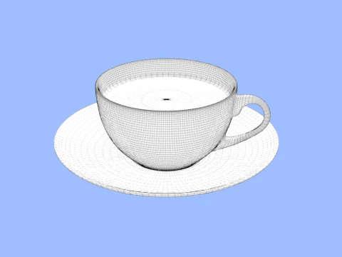 Glass Cup of Coffee 3D Model