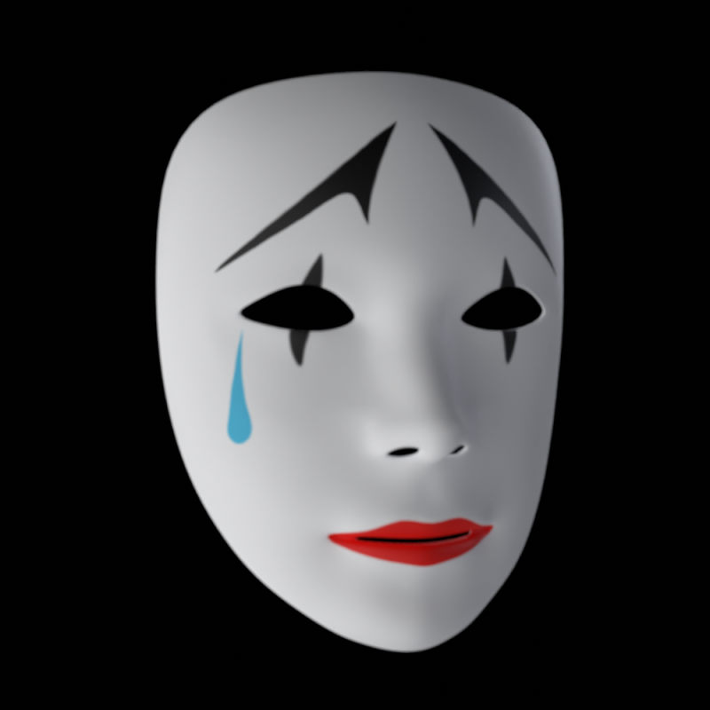 Harlequin Mask 3D Model .c4d .max .obj .3ds .fbx .stl .blend 