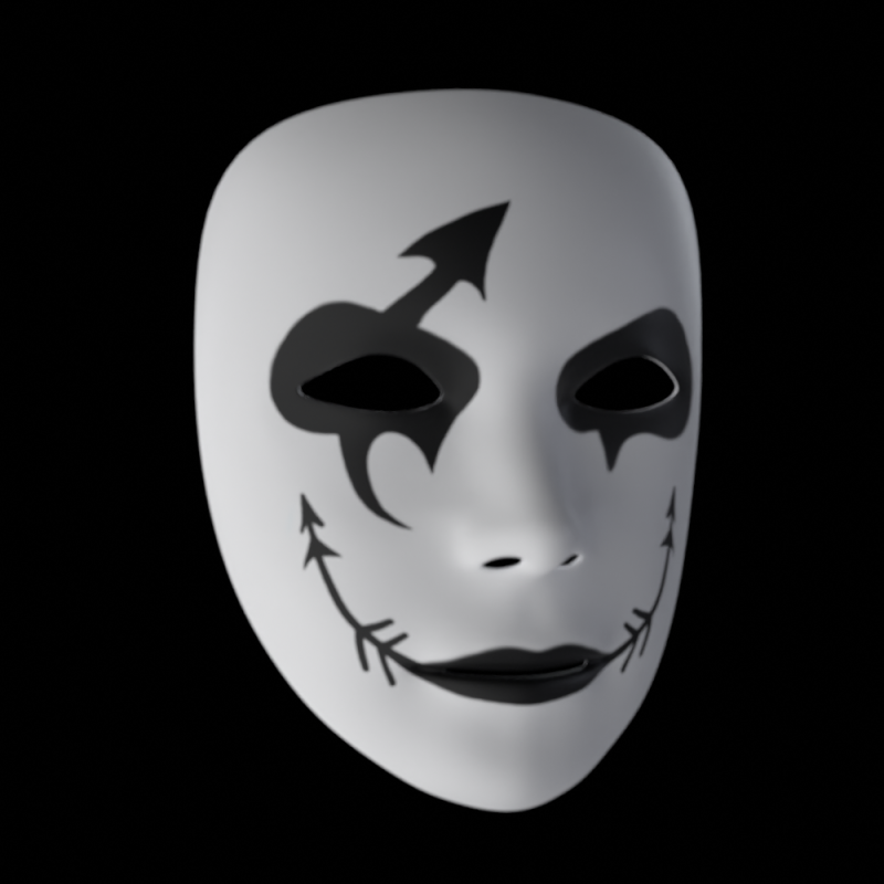 Harlequin Mask 3D 模型 .c4d .max .obj .3ds .fbx .stl .blend 