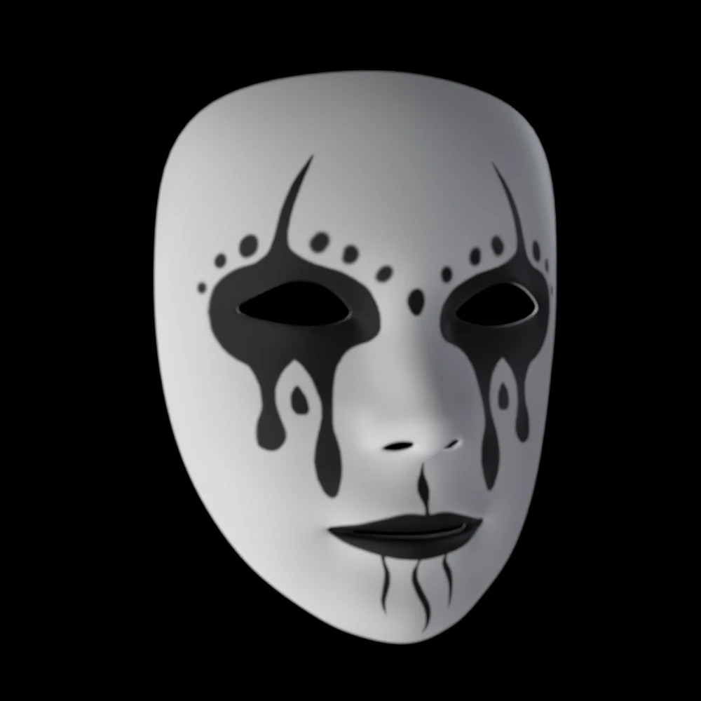 Harlequin Mask 3D Model .c4d .max .obj .3ds .fbx .stl .blend 