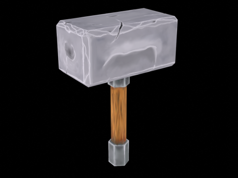 Hand Painted Hammer 3D Model