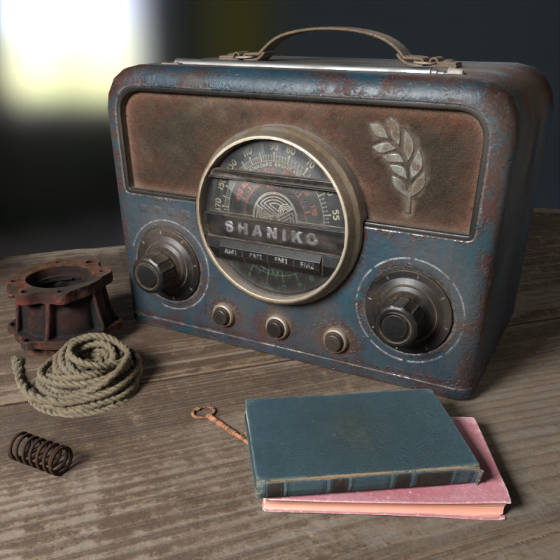 Retro Radio 3D Model .c4d .max .obj .3ds .fbx .stl .blend 