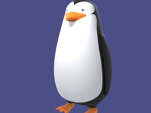 Hand Painted Penguin 3D Model