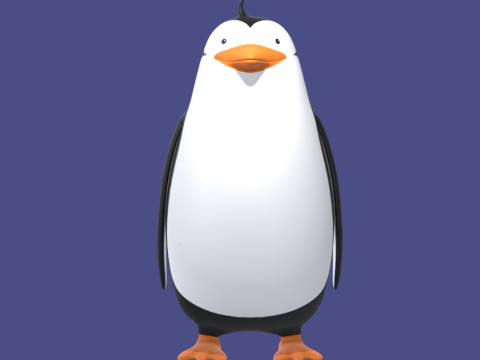 Hand Painted Penguin Model 3D