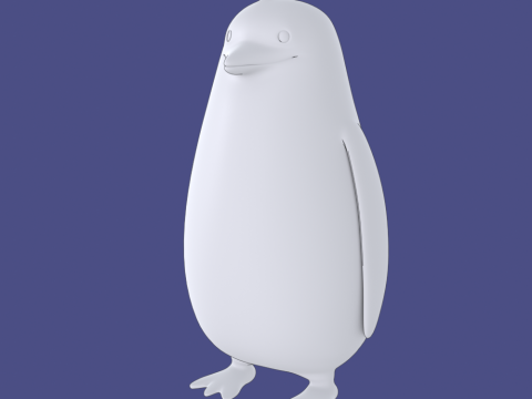 Hand Painted Penguin Model 3D