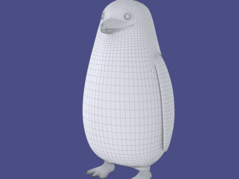 Hand Painted Penguin Model 3D