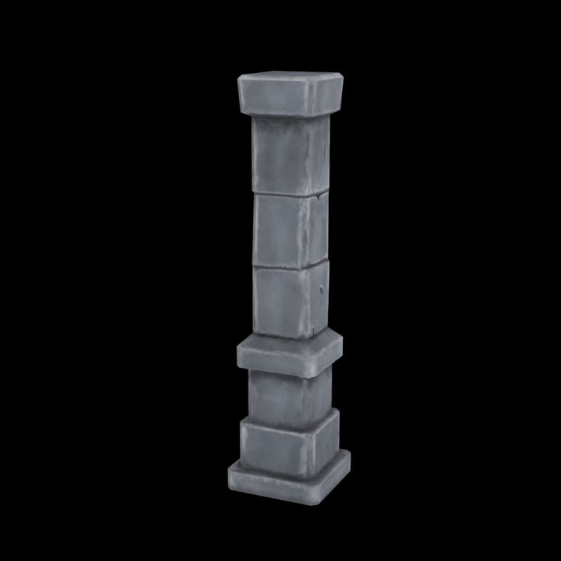 Hand Painted Pillar 3D Model .c4d .max .obj .3ds .fbx .stl .blend 