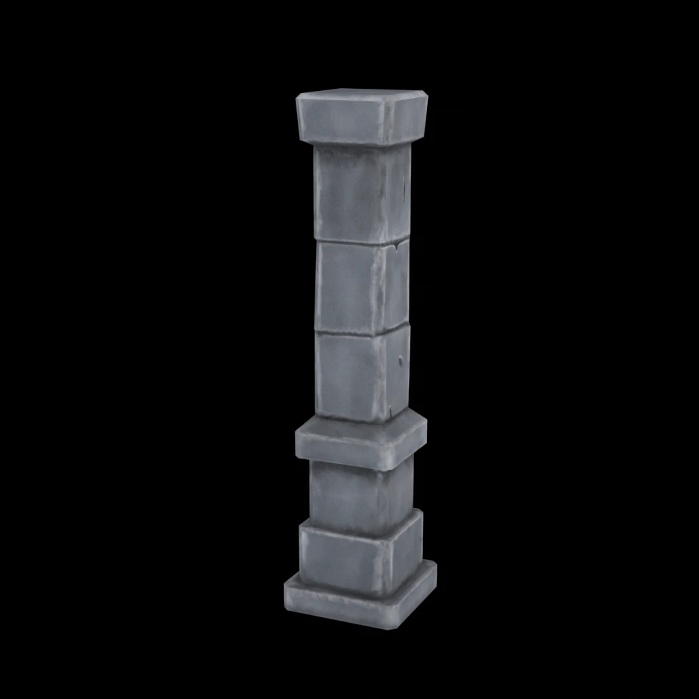 Hand Painted Pillar 3D Model .c4d .max .obj .3ds .fbx .stl .blend
