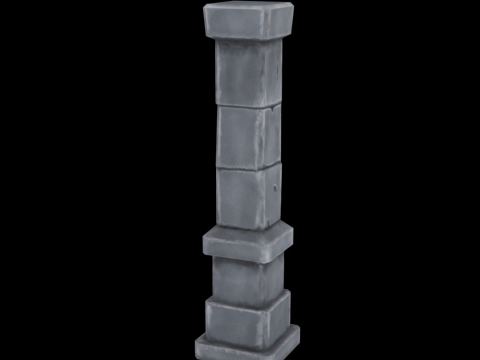 手绘柱子 3D 模型