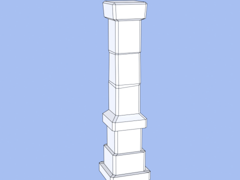 Hand Painted Pillar 3D Model