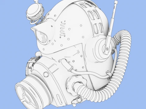 Combat Helmet 3D Model