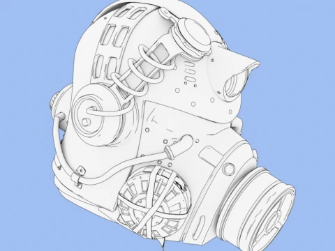 Combat Helmet 3D Model