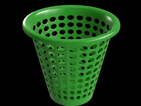 Plastic Trash Bin 3D Model