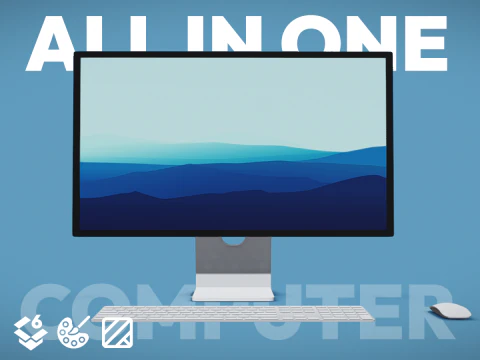 Computer desktop tutto in uno Modello 3D