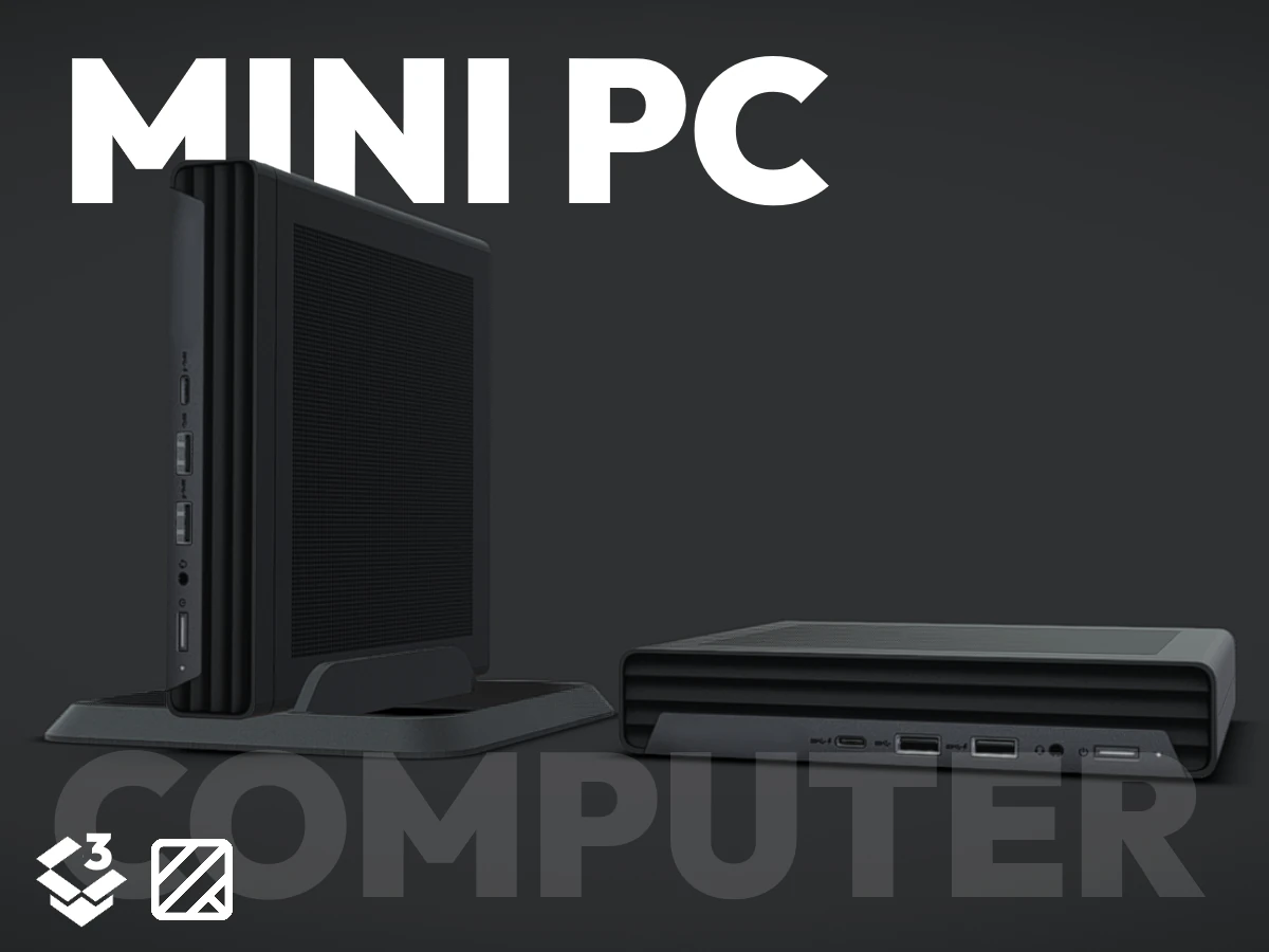 Mini Desktop Computer 3D Model .c4d .max .obj .3ds .fbx .stl .blend