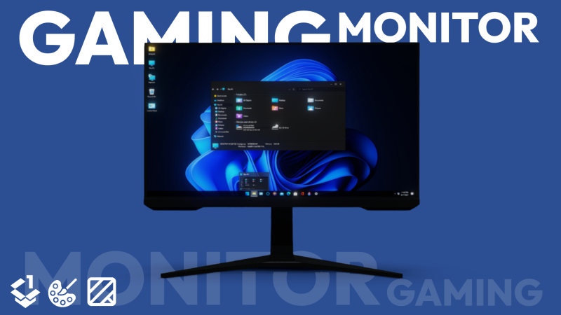 Gaming Monitor- Low Poly 3D Model .c4d .max .obj .3ds .fbx .stl .blend 