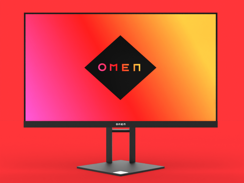 HP Omen 27i gaming monitor 3D Model .c4d .max .obj .3ds .fbx .stl .blend 