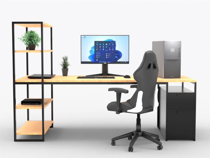 Wooden Desk Model 3D .c4d .max .obj .3ds .fbx .stl .blend 