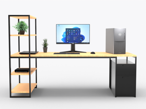 Wooden Desk Model 3D