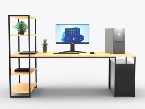 Wooden Desk 3D Model