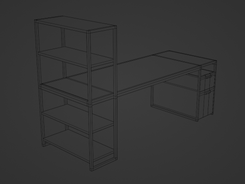 Wooden Desk Model 3D