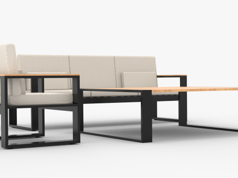 Modern Minimalist Sofa Set Model 3D