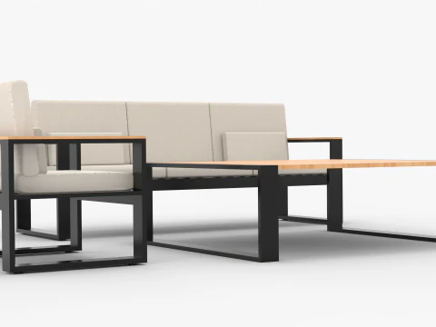 Modern Minimalist Sofa Set 3D Model