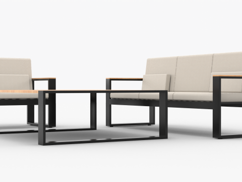 Modern Minimalist Sofa Set Model 3D