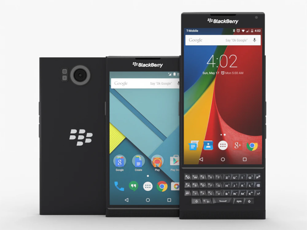 Blackberry Priv Phone 3D Model .c4d .max .obj .3ds .fbx .stl .blend 